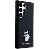 Karl Lagerfeld Silicone Choupette Metal Pin case for Samsung Galaxy S24 Ultra - black