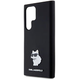 Karl Lagerfeld Silicone Choupette Metal Pin case for Samsung Galaxy S24 Ultra - black