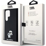 Karl Lagerfeld Silicone Karl&Choupette Metal Pin case for Samsung Galaxy S24 Ultra - black