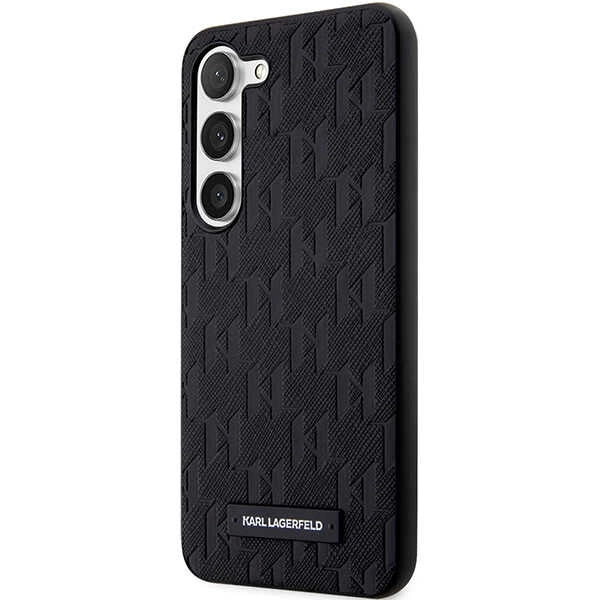 Karl Lagerfeld Saffiano Mono Metal Logo case for Samsung Galaxy S24+ - black