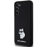 Karl Lagerfeld Silicone Choupette Metal Pin case for Samsung Galaxy S24+ - black