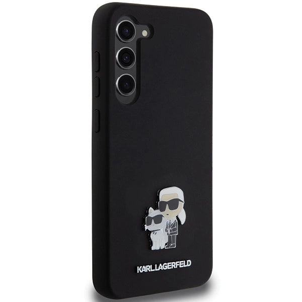 Karl Lagerfeld Silicone Karl&Choupette Metal Pin case for Samsung Galaxy S24+ - black