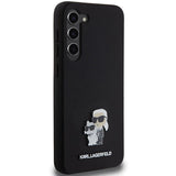 Karl Lagerfeld Silicone Karl&Choupette Metal Pin case for Samsung Galaxy S24+ - black