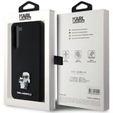 Karl Lagerfeld Silicone Karl&Choupette Metal Pin case for Samsung Galaxy S24+ - black