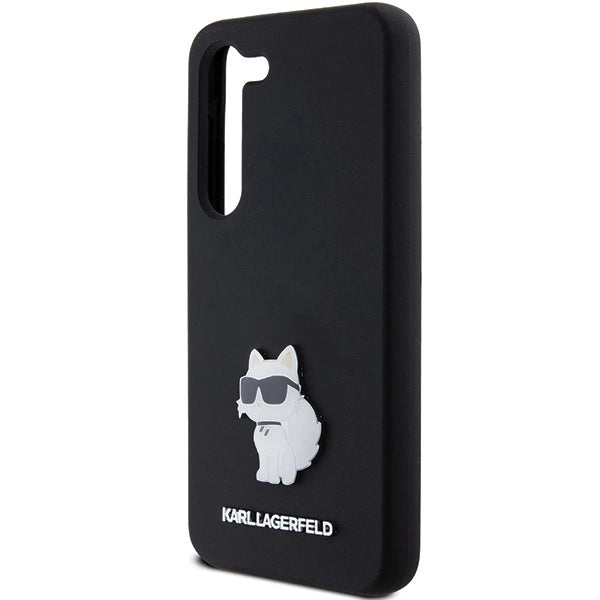 Karl Lagerfeld Silicone Choupette Metal Pin case for Samsung Galaxy S24 - black