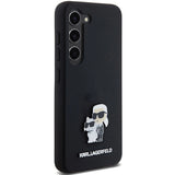 Karl Lagerfeld Silicone Karl&Choupette Metal Pin case for Samsung Galaxy S24 - black