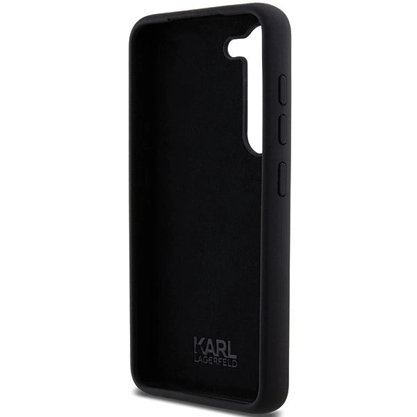 Karl Lagerfeld Silicone Karl&Choupette Metal Pin case for Samsung Galaxy S24 - black