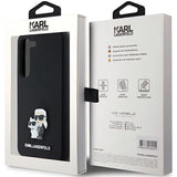 Karl Lagerfeld Silicone Karl&Choupette Metal Pin case for Samsung Galaxy S24 - black