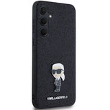 Karl Lagerfeld Fixed Glitter Ikonik Logo Metal Pin case for Samsung Galaxy A35 - black