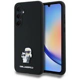 Karl Lagerfeld Silicone Karl&Choupette Metal Pin case for Samsung Galaxy A35 - black
