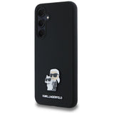 Karl Lagerfeld Silicone Karl&Choupette Metal Pin case for Samsung Galaxy A35 - black