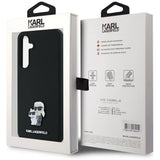Karl Lagerfeld Silicone Karl&Choupette Metal Pin case for Samsung Galaxy A35 - black