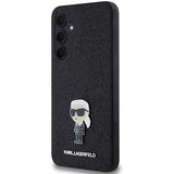 Karl Lagerfeld Fixed Glitter Ikonik Logo Metal Pin case for Samsung Galaxy A55 - black