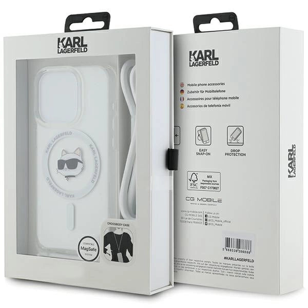 Karl Lagerfeld IML Choupette Head & Cord MagSafe case for iPhone 15 Pro - transparent