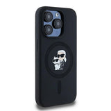 Karl Lagerfeld Silicone Karl&Choupette MagSafe case for iPhone 15 Pro - black