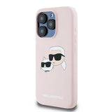 Karl Lagerfeld Silicone Karl&Choupette MagSafe Case for iPhone 15 Pro - Pink