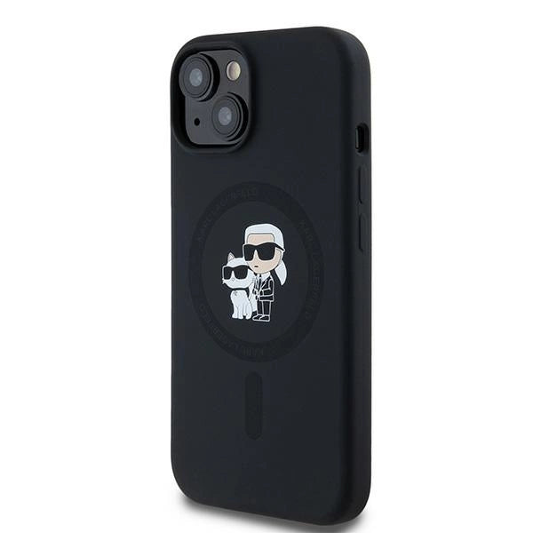 Karl Lagerfeld Silicone Karl&Choupette MagSafe case for iPhone 15 Plus / 14 Plus - black