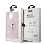 Karl Lagerfeld Silicone Karl&Choupette Ring MagSafe Case for iPhone 15 Pro Max - Pink