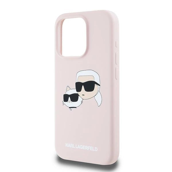 Karl Lagerfeld Silicone Karl&Choupette MagSafe Case for iPhone 15 Pro Max - Pink