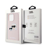 Karl Lagerfeld Silicone Karl&Choupette MagSafe Case for iPhone 15 Pro Max - Pink