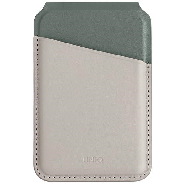Uniq Lyden DS magnetisk RFID-tegnebog med telefonstativ - beige og grøn