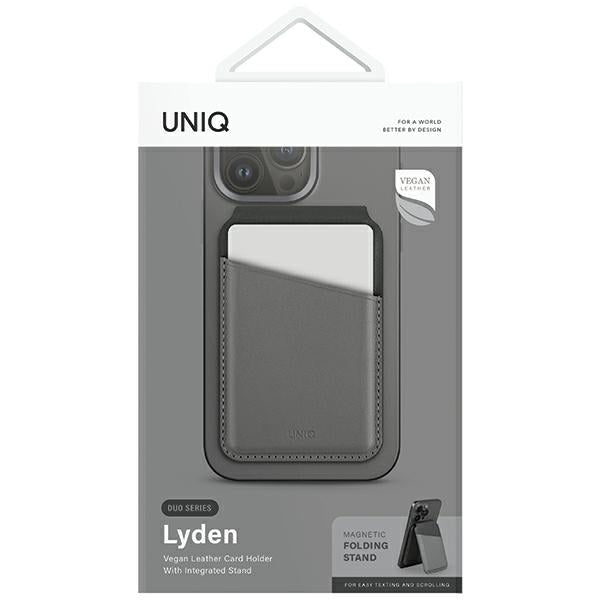 Uniq Lyden DS magnetisk RFID-tegnebog med telefonstativ - grå og sort
