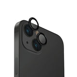 Uniq Optix Glass Aluminium Kamera Lens Beskytter til iPhone 15 / 15 Plus Kamera Lens med Applicator - sort