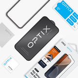 Uniq Optix Matte frostet hærdet glas til iPhone 15 Plus / 14 Pro Max med applikator