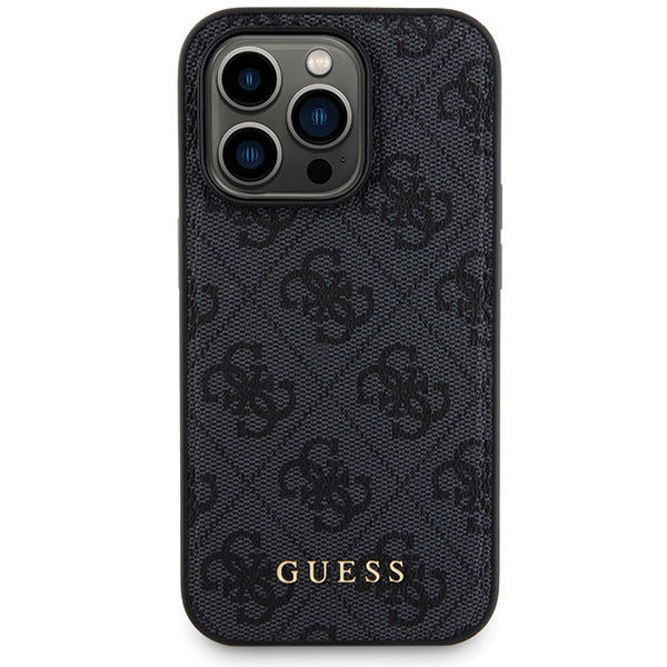 Guess 4G Metal Logo-kasset til iPhone 13 Pro + 5000mAh MagSafe powerbank - sort
