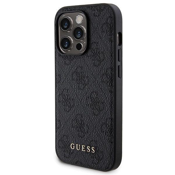 Guess 4G Metal Logo-kasset til iPhone 14 Pro + 5000mAh MagSafe powerbank - sort