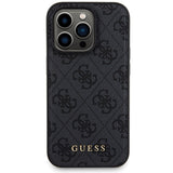 Guess 4G Metal Logo-kasset til iPhone 15 Pro + 5000mAh MagSafe powerbank - sort