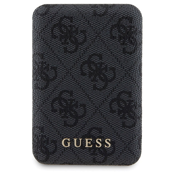 Guess 4G Metal Logo-kasset til iPhone 15 Pro + 5000mAh MagSafe powerbank - sort