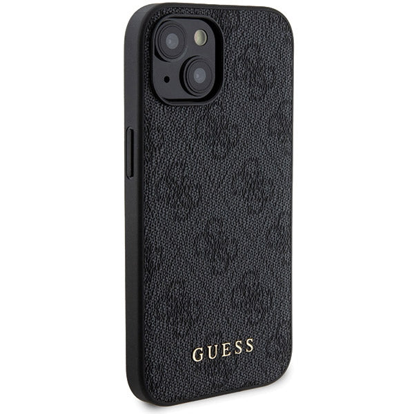 Guess 4G Metal Logo-kasset til iPhone 15 + 5000mAh MagSafe powerbank - sort