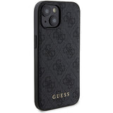 Guess 4G Metal Logo-kasset til iPhone 15 + 5000mAh MagSafe powerbank - sort