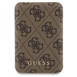 Guess 4G Metal Logo-kasset til iPhone 15 + 5000mAh MagSafe powerbank - brun