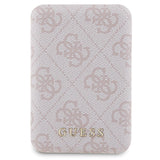 Guess 4G Metal Logo-kasset til iPhone 15 Pro Max + 5000mAh MagSafe powerbank - pink