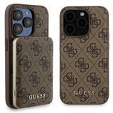 Guess 4G Metal Logo-kasset til iPhone 15 Pro Max + 5000mAh MagSafe powerbank - brun