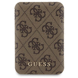 Guess 4G Metal Logo-kasset til iPhone 15 Pro Max + 5000mAh MagSafe powerbank - brun