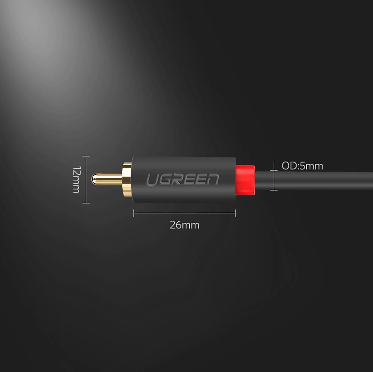 Ugreen AV104 30747 lydkabel 2RCA (mand) / 2RCA (mand) 1m - grå