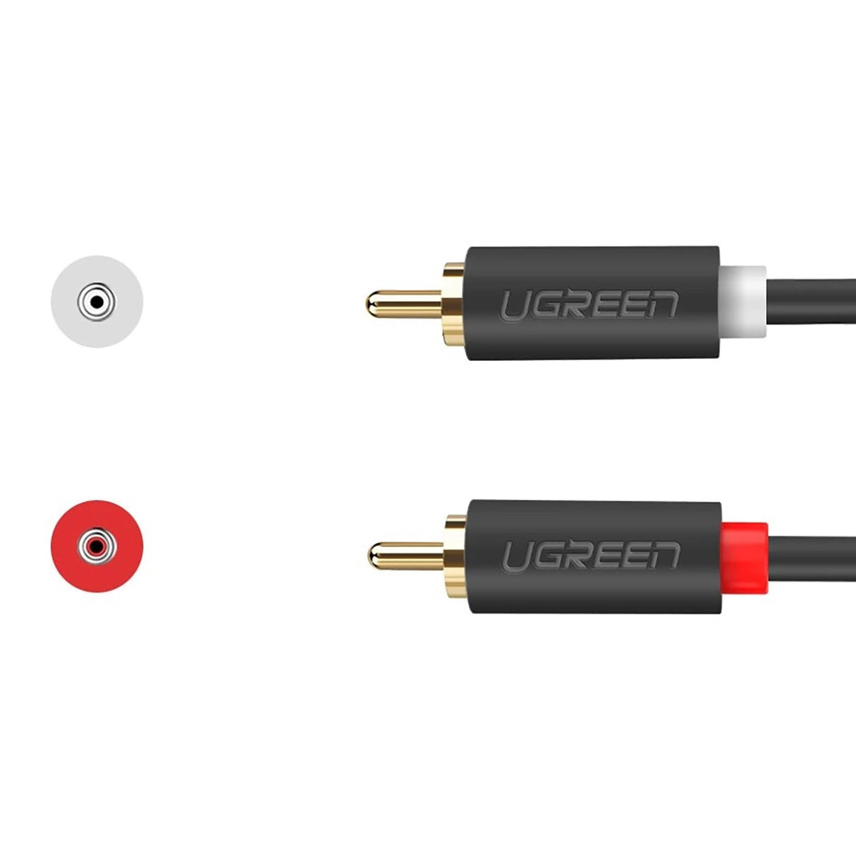 Ugreen AV104 30747 lydkabel 2RCA (mand) / 2RCA (mand) 1m - grå