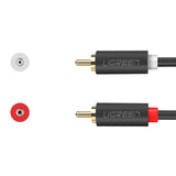 Ugreen AV104 30747 lydkabel 2RCA (mand) / 2RCA (mand) 1m - grå