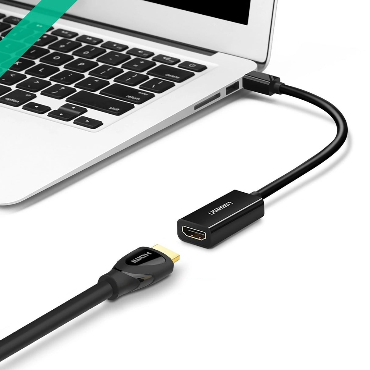Ugreen MD112 10461 mini DisplayPort (mandlig) / HDMI (kvindelig) FHD 1080p adapter - sort