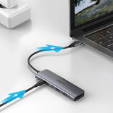 Ugreen CM195 6in1 adapter USB-C - HDMI / 2x USB-A 3.0 / USB-C PD / SD / TF-læser - grå