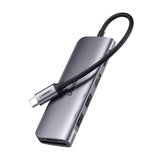 Ugreen CM195 6in1 adapter USB-C - HDMI / 2x USB-A 3.0 / USB-C PD / SD / TF-læser - grå