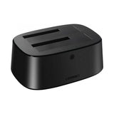 Ugreen CM198 50857 docking station med USB 3.0 til SATA 2.5" 3.5" SSD HHD drev, EU strømforsyning - sort