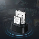 Ugreen CM198 50857 docking station med USB 3.0 til SATA 2.5" 3.5" SSD HHD drev, EU strømforsyning - sort