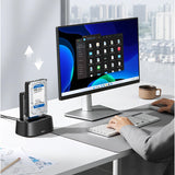 Ugreen CM198 50857 docking station med USB 3.0 til SATA 2.5" 3.5" SSD HHD drev, EU strømforsyning - sort