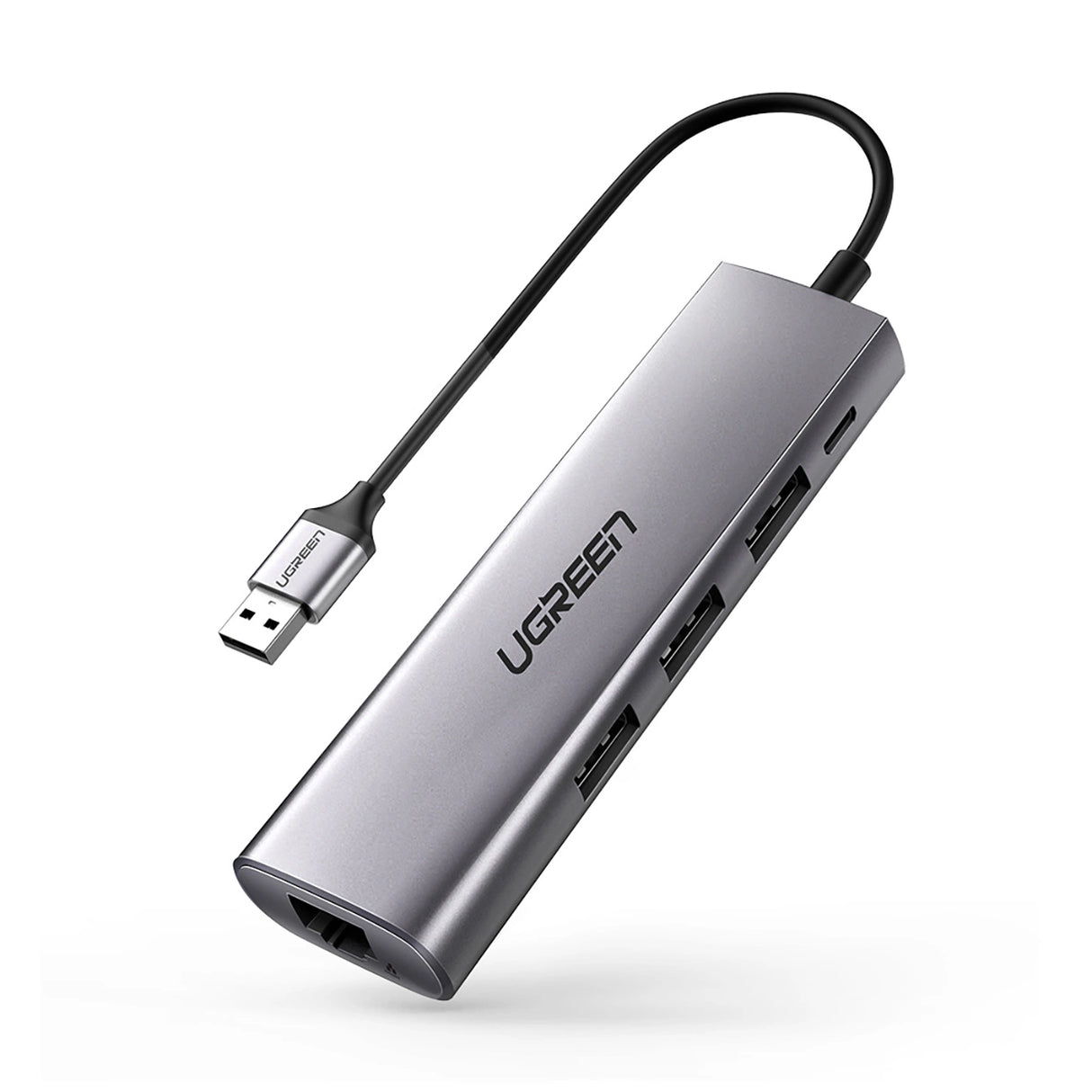 Ugreen CM266 60812 5in1 USB-A 3.0 - RJ45 / 3x USB-A 3.0 / micro USB-adapter - grå