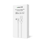 Ugreen US299 60555 vinklet Lightning / USB-A MFi-kabel 2.4A 1m - rød