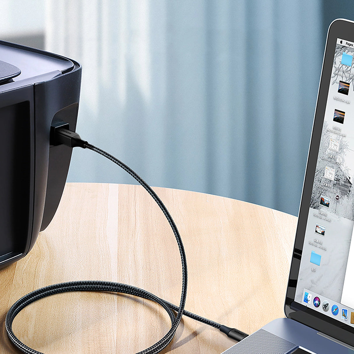 Ugreen US370 45106 kabel til USB-C / USB-B printer 2m - sort